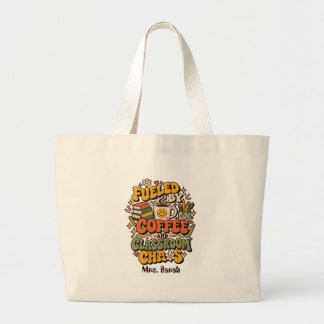 Bolso De Tela Gigante Groovy Impulsado Por Café Y Caos En El Aula Enseña