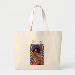 Bolso De Tela Gigante Groovy Retro Tote Bag