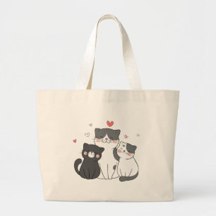 Bolso De Tela Gigante grupo de gatos lindos diseño de amante de los ga