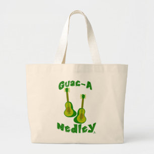 Bolso De Tela Gigante Guac Medley Guacamole Aguacate Fun Guitar Art