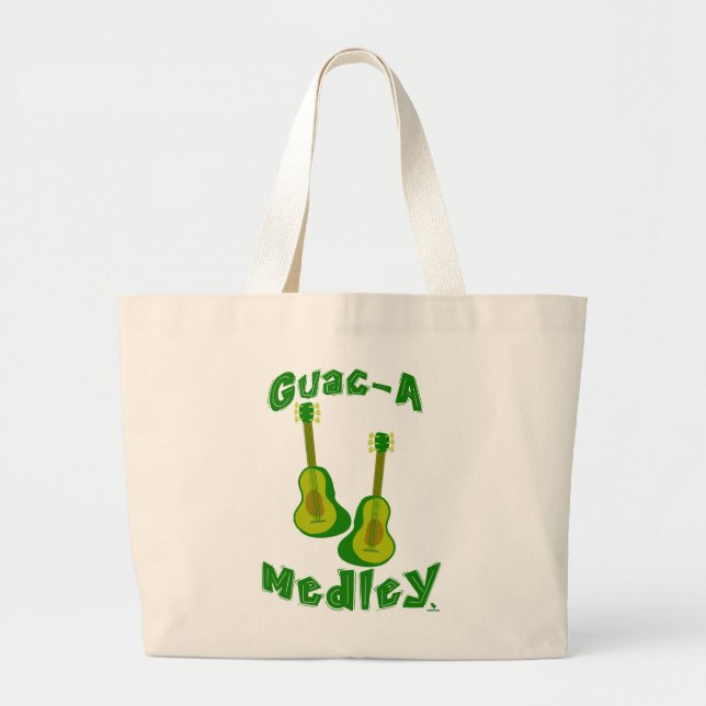 Bolso De Tela Gigante Guac Medley Guacamole Aguacate Fun Guitar Art (Frente)
