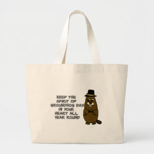 Bolso De Tela Gigante Guarda el Día del Espíritu de la Groundhog en tu c