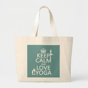 Bolso De Tela Gigante Guarde la calma y ame la yoga (los colores