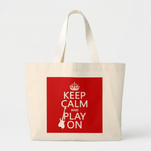 Bolso De Tela Gigante Guarde la calma y el juego en (guitarra)
