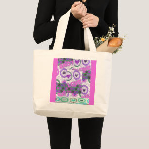 Bolso De Tela Gigante Guay Pink Lovely corazones