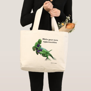 Bolso De Tela Gigante Guerrero de Lizard luchando contra el arte de la f