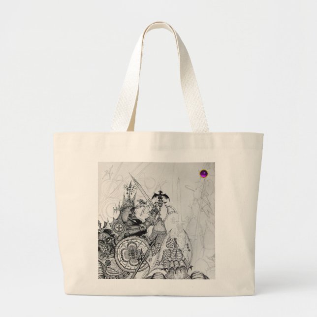 Bolso De Tela Gigante GUERREROS GÓTICOS, caballeros bárbaros, fantasía (Frente)
