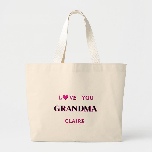 Bolso De Tela Gigante Guión de abuela personalizado (Frente)
