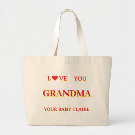 Bolso De Tela Gigante Guión de abuela personalizado Gran BAG rojo y amar