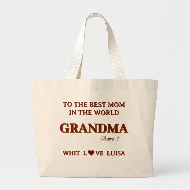 Bolso De Tela Gigante Guión de mamá de abuela personalizada (Frente)