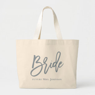 Bolso De Tela Gigante Guión de novia azul turbio