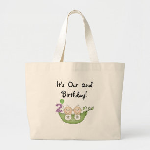 Bolso De Tela Gigante Guisantes gemelos en camisetas y regalos de cumple