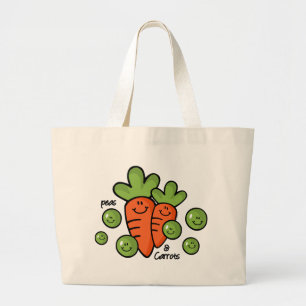Bolso De Tela Gigante Guisantes y zanahorias