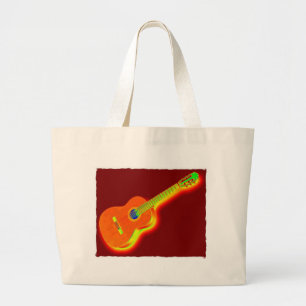 Bolso De Tela Gigante Guitarra clásica de arte pop
