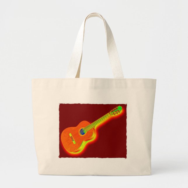 Bolso De Tela Gigante Guitarra clásica de arte pop (Frente)