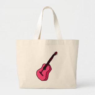 Bolso De Tela Gigante Guitarra en pink