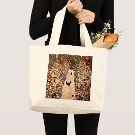 Bolso De Tela Gigante Gustav Klimt Garden Path Painting, tonos de tierra