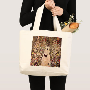 Bolso De Tela Gigante Gustav Klimt Garden Path Painting, tonos de tierra