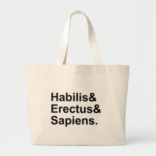 Bolso De Tela Gigante Habilis Erectus Sapiens Miembros de Genus Homo