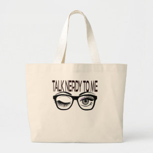 Bolso De Tela Gigante Hablar Nerdy A Mí Gafas Geek Wingeo Ojo Púrpura