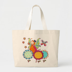 Bolso De Tela Gigante Hada del jardín con las flores