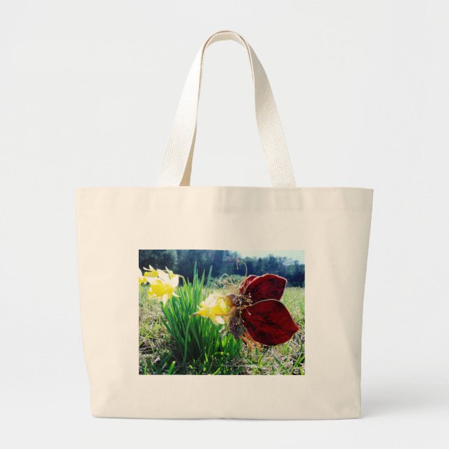 Bolso De Tela Gigante Hadas en los Daffodils (Frente)
