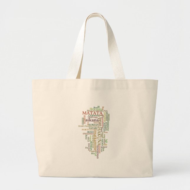 Bolso De Tela Gigante Hakuna Matata Global Word Cloud Art (Frente)