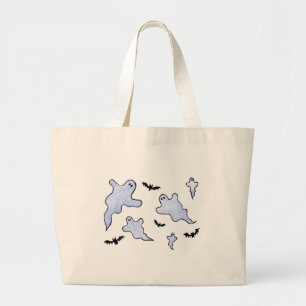 Bolso De Tela Gigante Halloween Fantasma y Bats