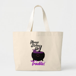Bolso De Tela Gigante Halloween provoca problemas Cauldron Slogan