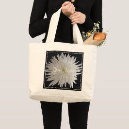 Bolso De Tela Gigante HAMbyWG - Fondo negro Dahlia blanco