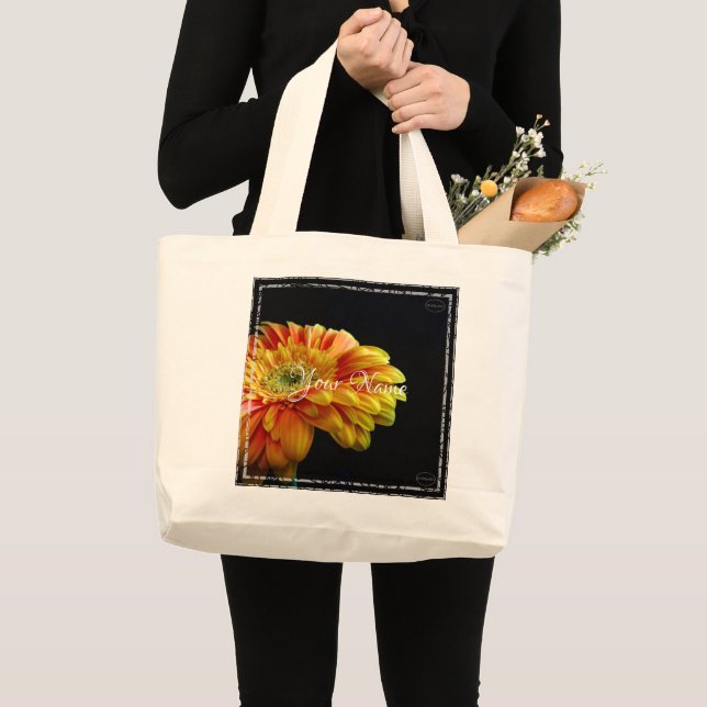 Bolso De Tela Gigante HAMbyWG - Naranja amarillo Gerber Daisy (Anverso (producto))