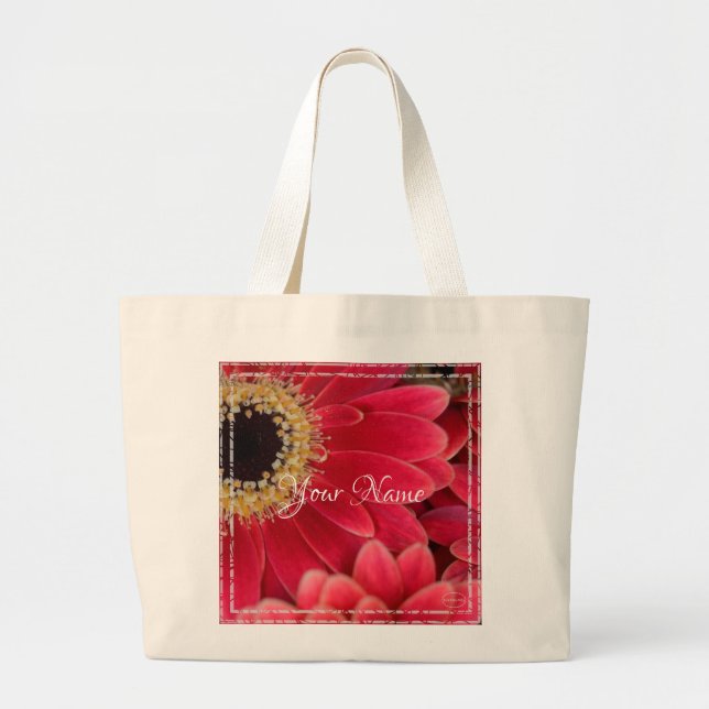 Bolso De Tela Gigante HAMbyWG Pink Gerber Daisy (Frente)