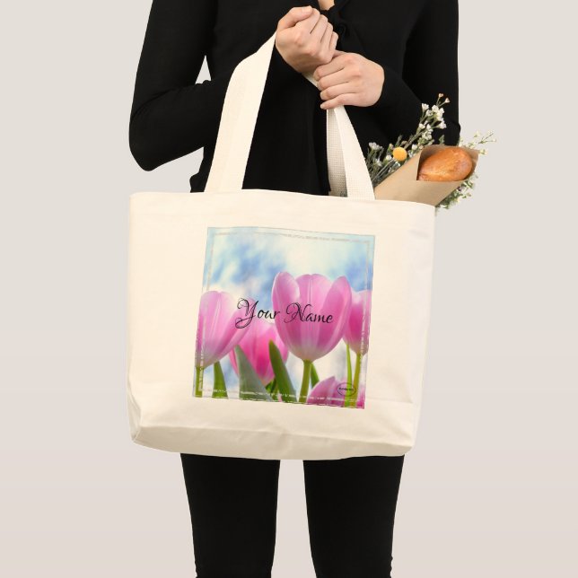 Bolso De Tela Gigante HAMbyWG - Tulipanes rosados (Anverso (producto))