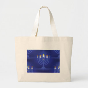 Bolso De Tela Gigante hanukkah azul feliz