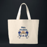 Bolso De Tela Gigante Hanukkah Dancing Dreides y Jelly Doughnut<br><div class="desc">Está viendo la colección Lee Hiller Designs of Home and Office Decor, Apparel, Gifts and Collectibles. Los diseños incluyen la fotografía Lee Hiller y la colección de arte digital de medios mixtos. Puedes ver su fotografía de la naturaleza en http://HikeOurPlanet.com/ y seguir su blog de senderismo dentro del Parque Nacional...</div>