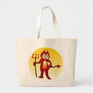 BOLSO DE TELA GIGANTE "HAPPY HALLOWEEN" PEQUEÑO DIABLO