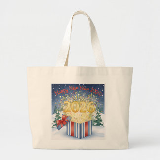 Bolso De Tela Gigante Happy New Year 2026 Tote Bag – Festive Fireworks 