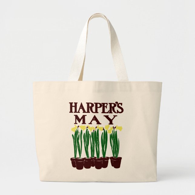 Bolso De Tela Gigante Harper's 1899 Edward Penfield Daffodils (Frente)