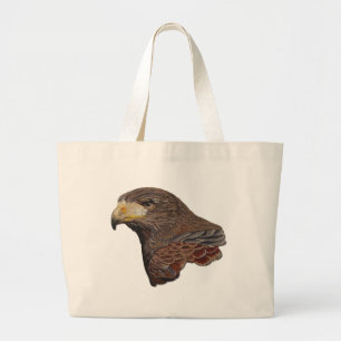 Bolso De Tela Gigante Harris Hawk Faux Embroidery