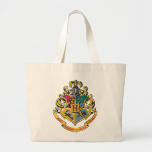 Bolso De Tela Gigante Harry Potter   Crest Hogwarts - Color completo