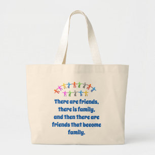 Bolso De Tela Gigante Hay Amigos Hay Familia - Amistad Quo