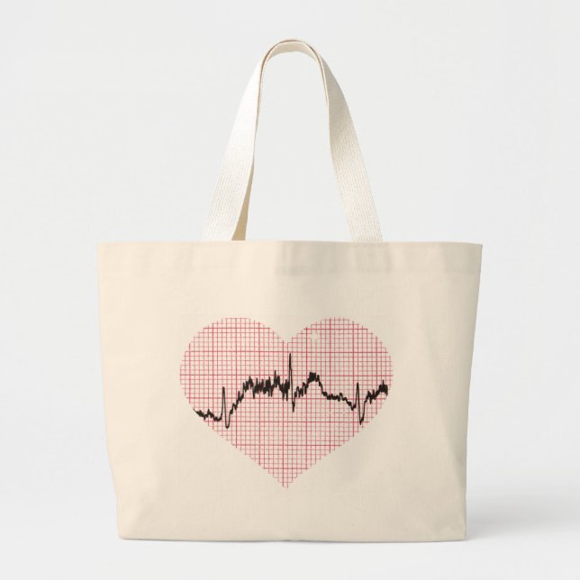 Bolso De Tela Gigante Heart Beat VII (Frente)