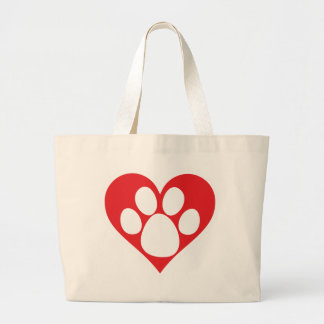 Bolso De Tela Gigante Heart Dog Paw