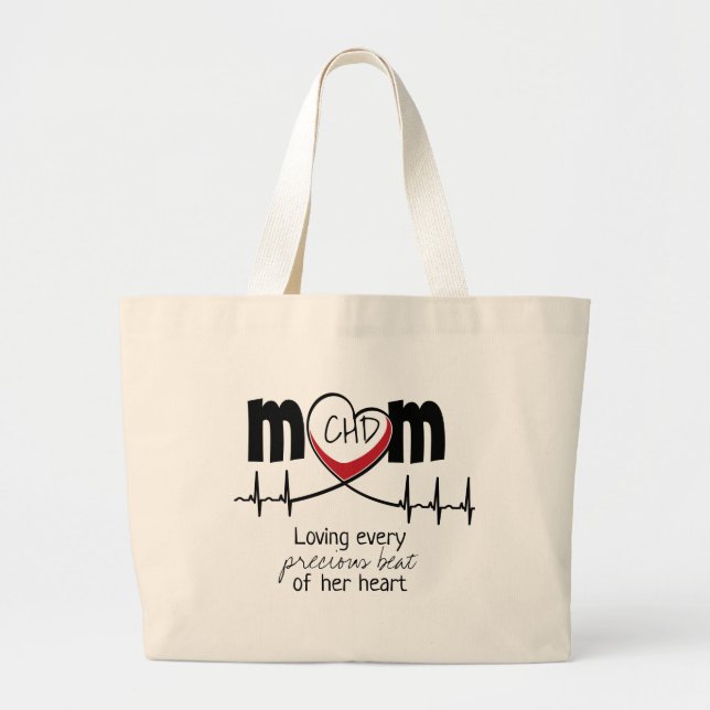 Bolso De Tela Gigante Heart Mom CHD Tote Bag (Frente)