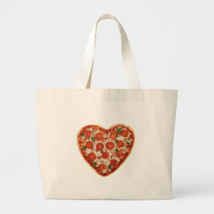 Bolso De Tela Gigante heart shaped pizza