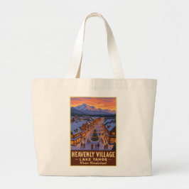 Bolso De Tela Gigante Heavenly Village Lake Tahoe Winter Wonderland