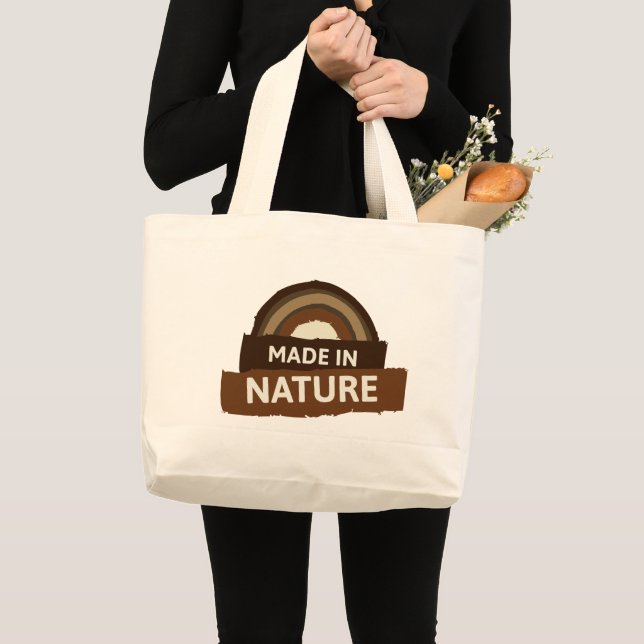 Bolso De Tela Gigante Hecho en la Naturaleza Vegan la vida ética (Anverso (producto))