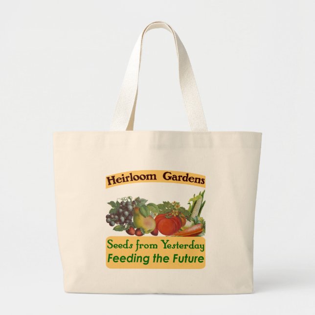 Bolso De Tela Gigante Heirloom Gardens Green Saying (Frente)