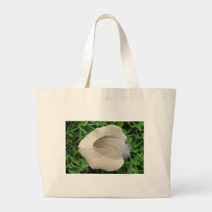 Bolso De Tela Gigante Hellbraune Feder auf hellbeigem Blatt