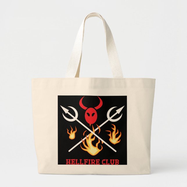 Bolso De Tela Gigante Hellfire Club Rótulo Tote Bag (Frente)
